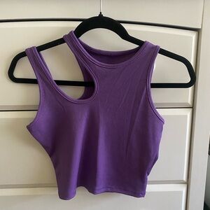 SHEIN Purple Ribbed Tank Top